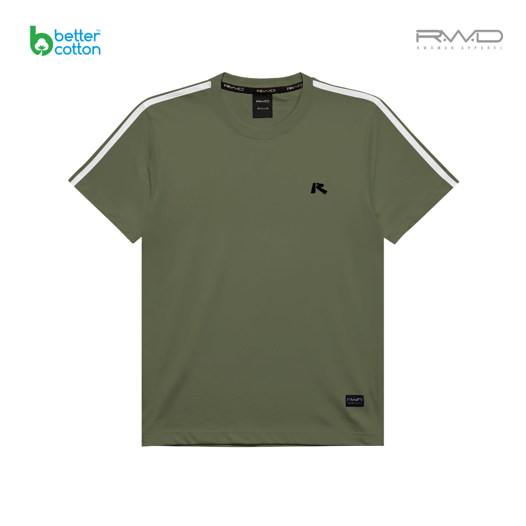 RWDMAN - Cotton BCI T-Shirt Line Stripe Pria Regular Basic S. White