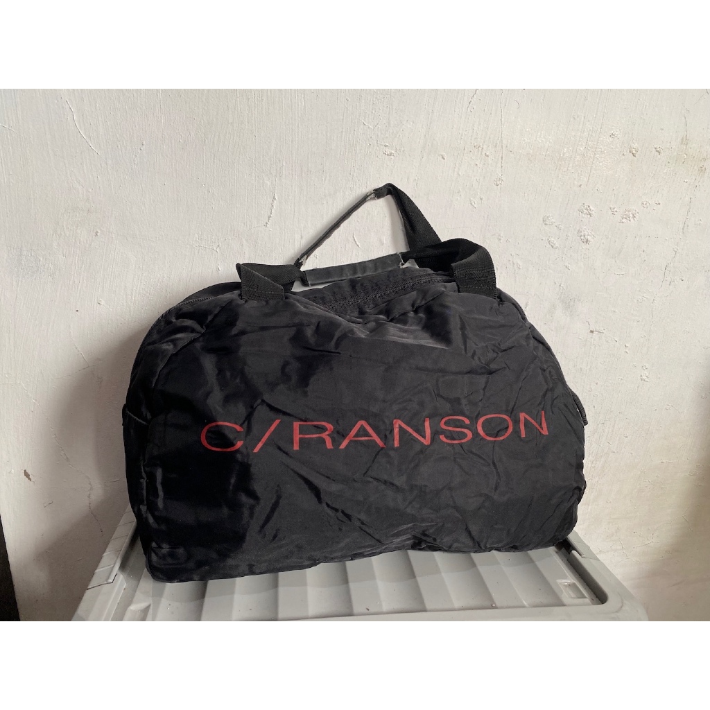 tas hand bag pria wanita brand ranson full nylon hitam preloved
