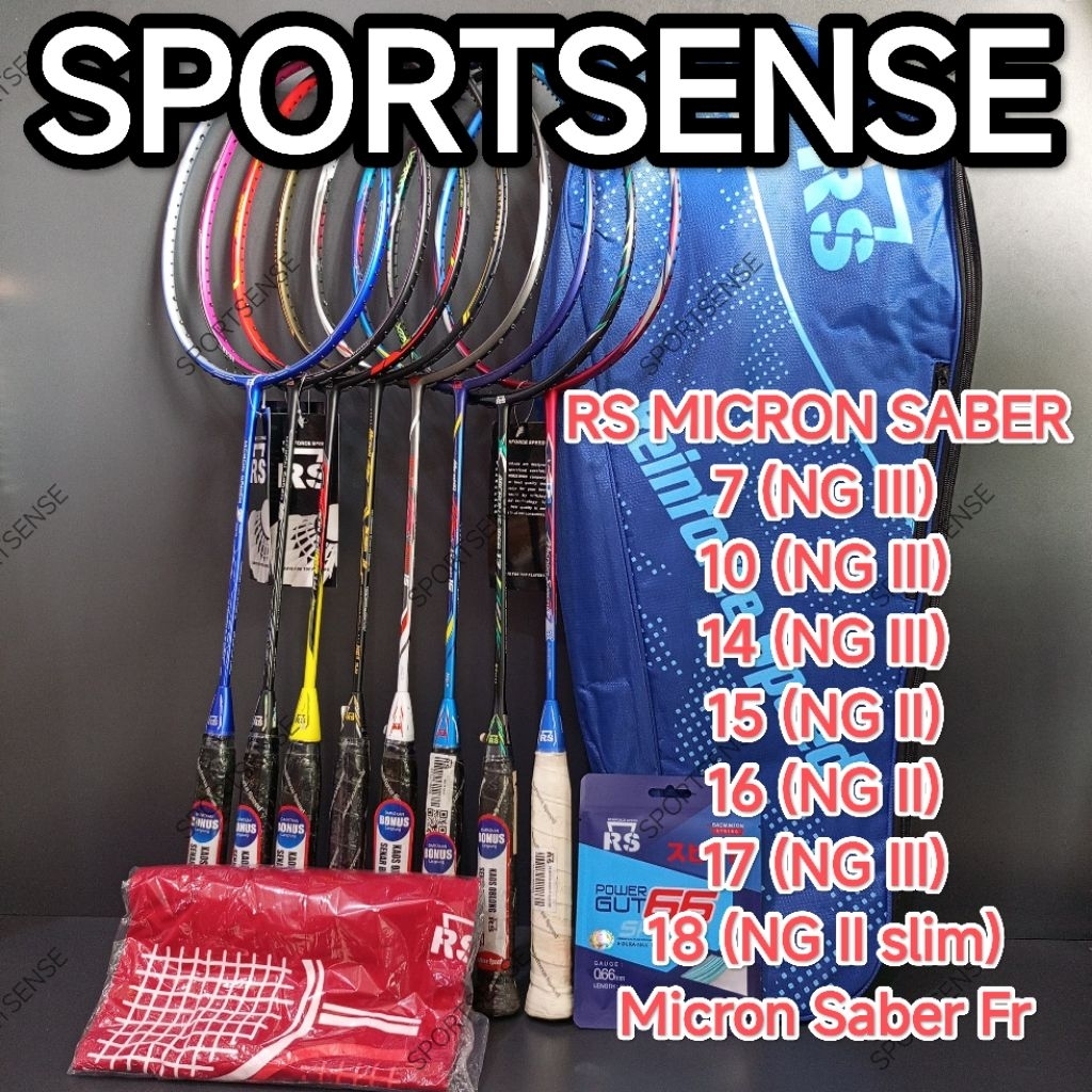 Raket Badminton Bulutangkis RS Reinforce Speed Micron Saber MicronSaber MS 7 8 9 10 12 14 15 16 17 F