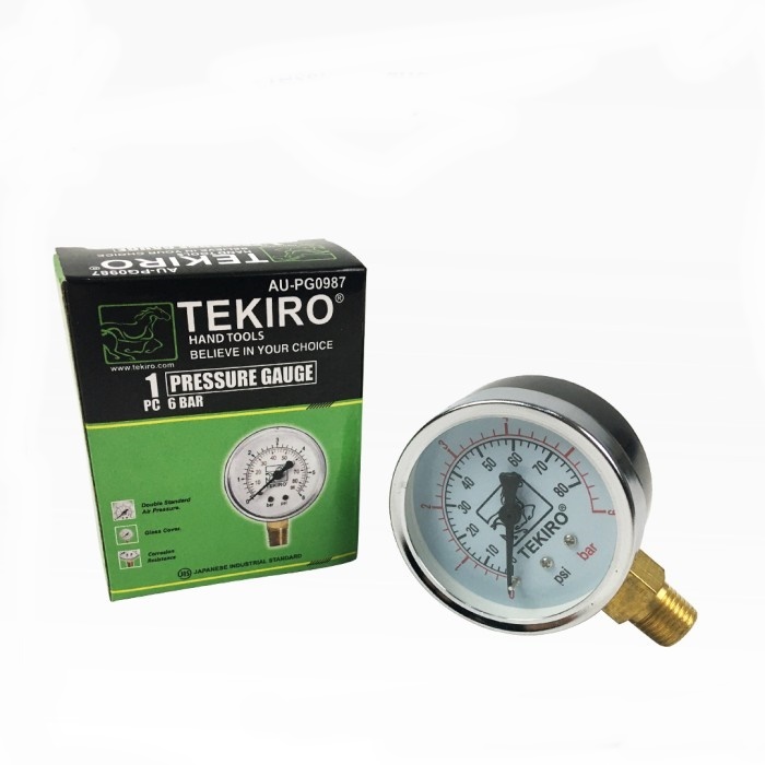 TEKIRO Alat Ukur Tekanan Angin Kompresor 6 Bar