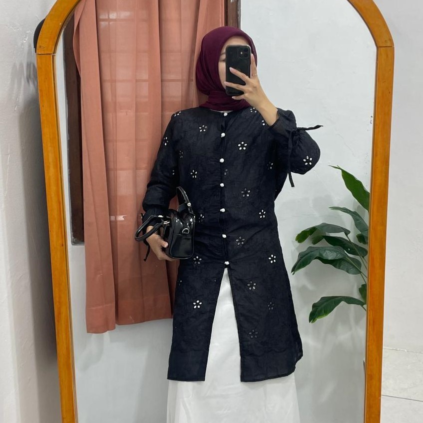 grosir_solo || ELORA TUNIK KATUN BORDIR KATBOL / TUNIK KONDANGAN / ATASAN WANITA KATUN BOLONG