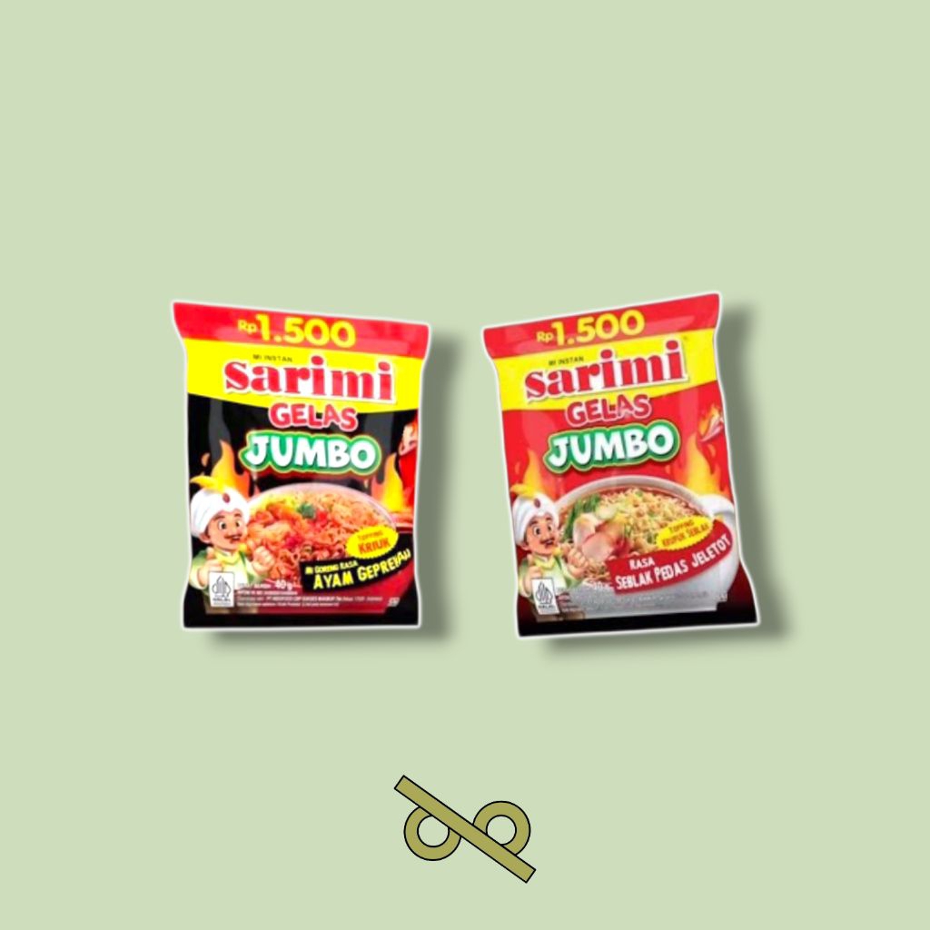 Sarimi Gelas Jumbo Indofood 40g – Seblak Pedas Jeletot & Goreng Ayam Geprek – Mie Instan Gelas