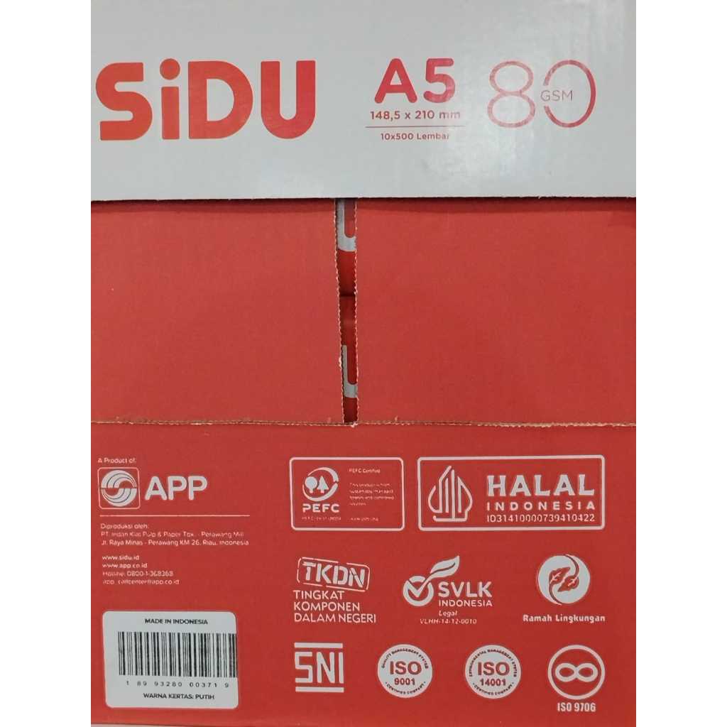 SIDU KERTAS HVS 80GR A5