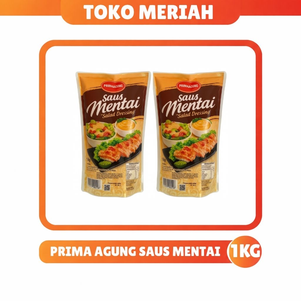 Saus Mentai Prima Agung 1KG Original – Saos Mentai Premium Creamy Gurih untuk Sushi, Dimsum, Rice Bo