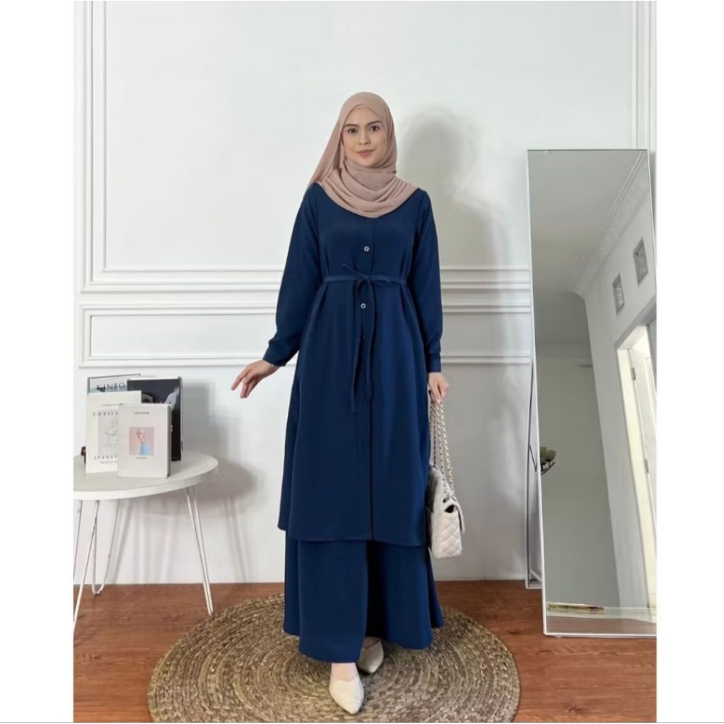 Elmiza-Arumi set bahan premium Beverly Lux set 2 in 1 muslimah terbaru simple Elegant