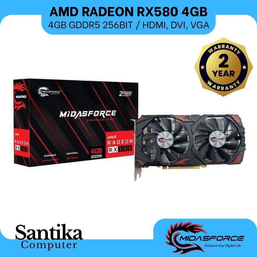 Vga AMD Midasforce RX580 4GB 256bit - VGA AMD RX 580
