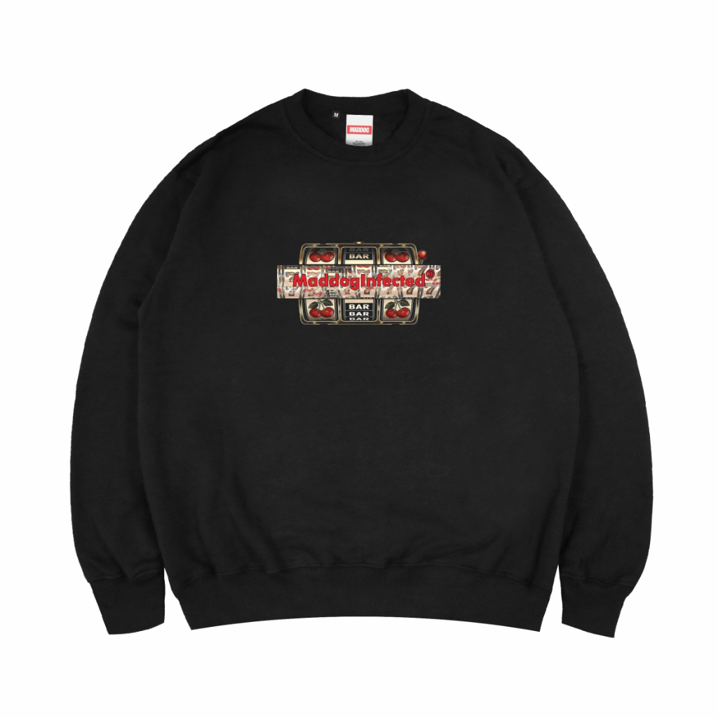 Maddog Infected - Crewneck - CASINO ROYAL Black | Sweater Pria Wanita Unisex Hitam Distro Official M