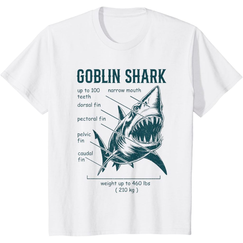Baju kaos anak Goblin Shark Anatomy Marine Biologist Shark T-Shirt