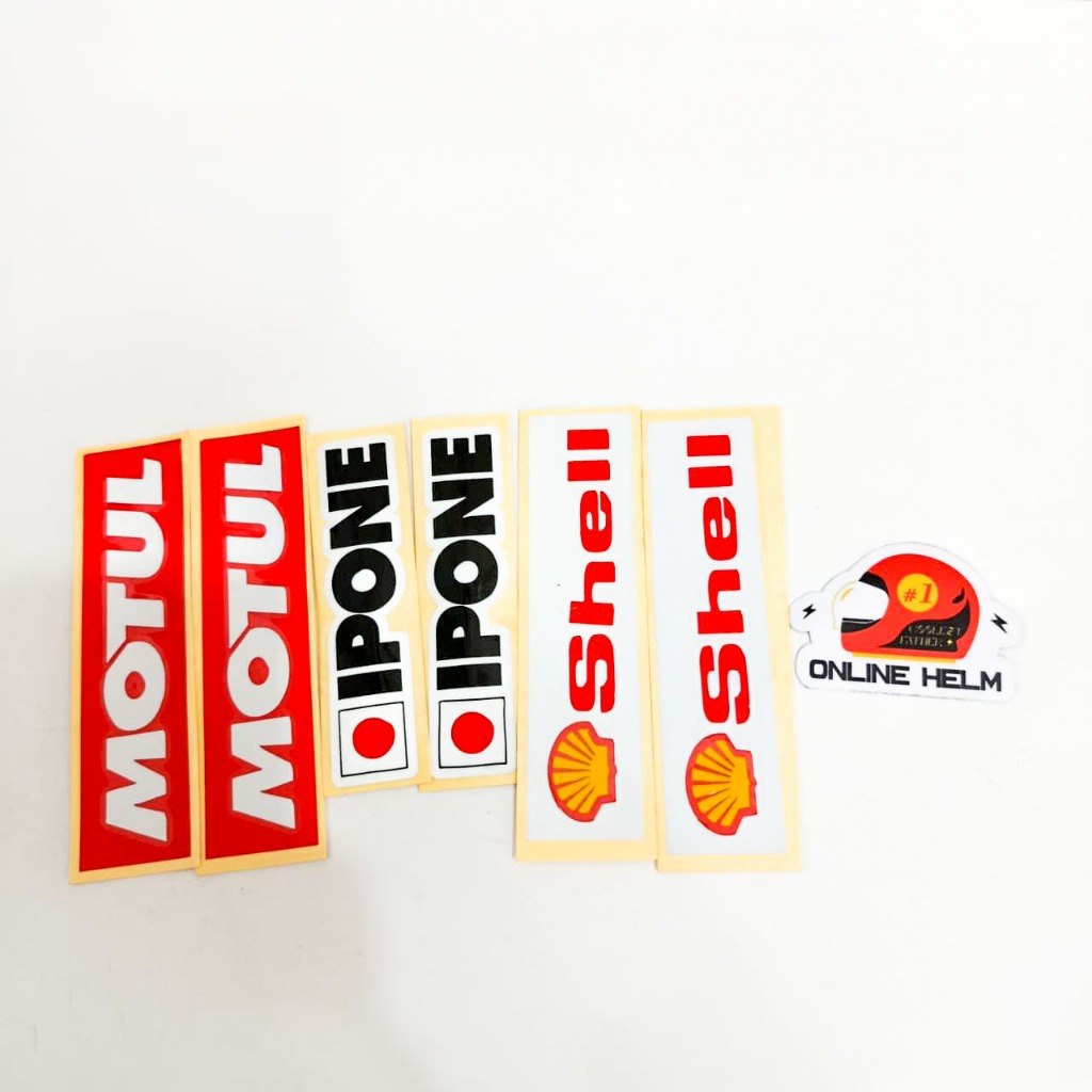 STIKER TIMBUL LOGO OLI IPONE MOTUL SHELL