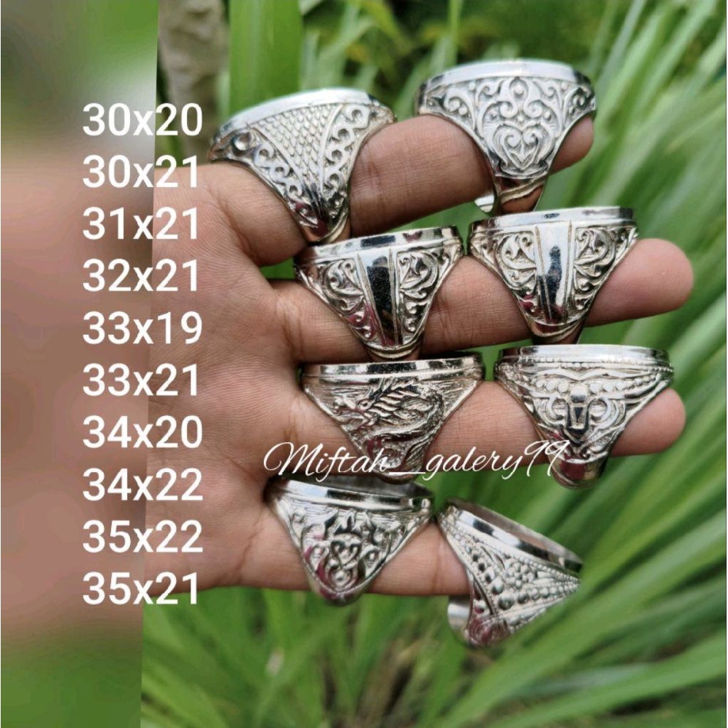 Emban ring cincin alpaka ukir super jumbo