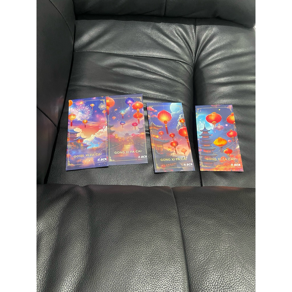 angpao bca bank imlek isi 4 lampion kuil motif bagus mix