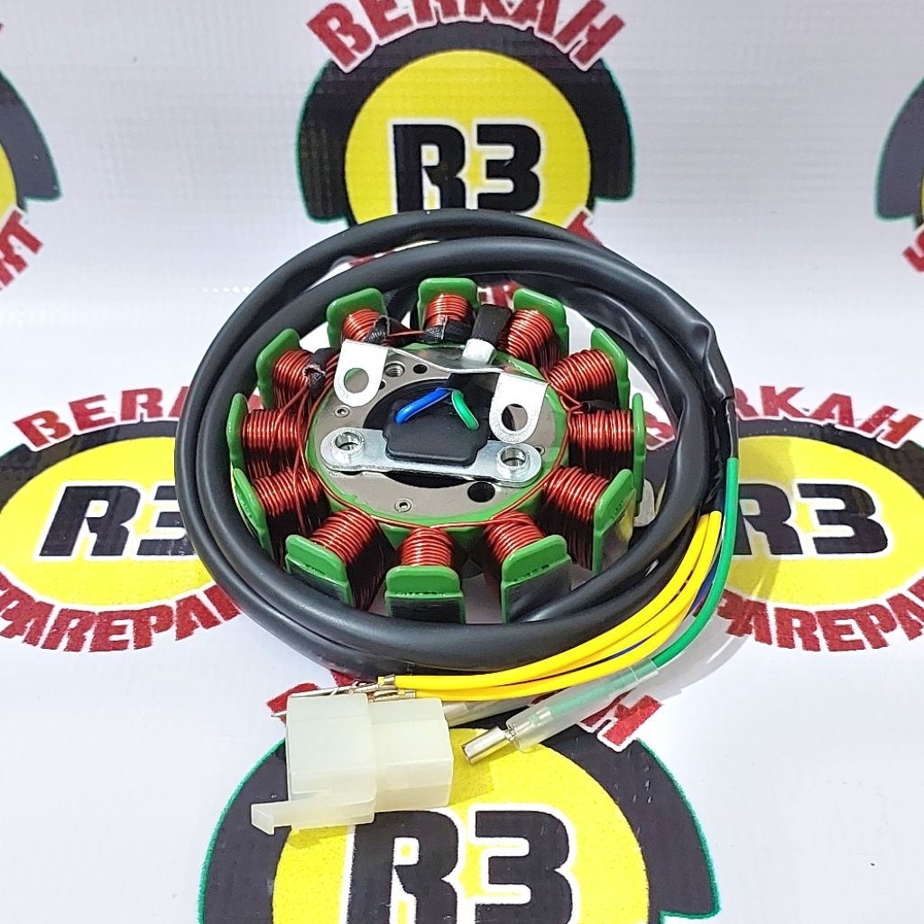 Spul Nozomi 200cc 12 pole/lilitan/gulungan 88mm Baut 3 motor roda tiga  -Sedia sparepart motor roda3