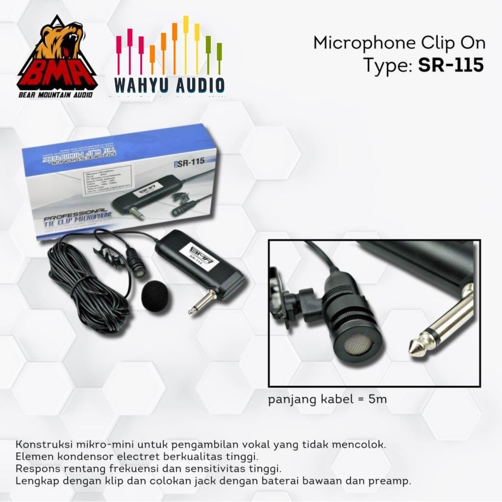 MIC BMA SR-115 / MIC CLIP ON / MIC JEPIT IMAM MASJID ORIGINAL BMA