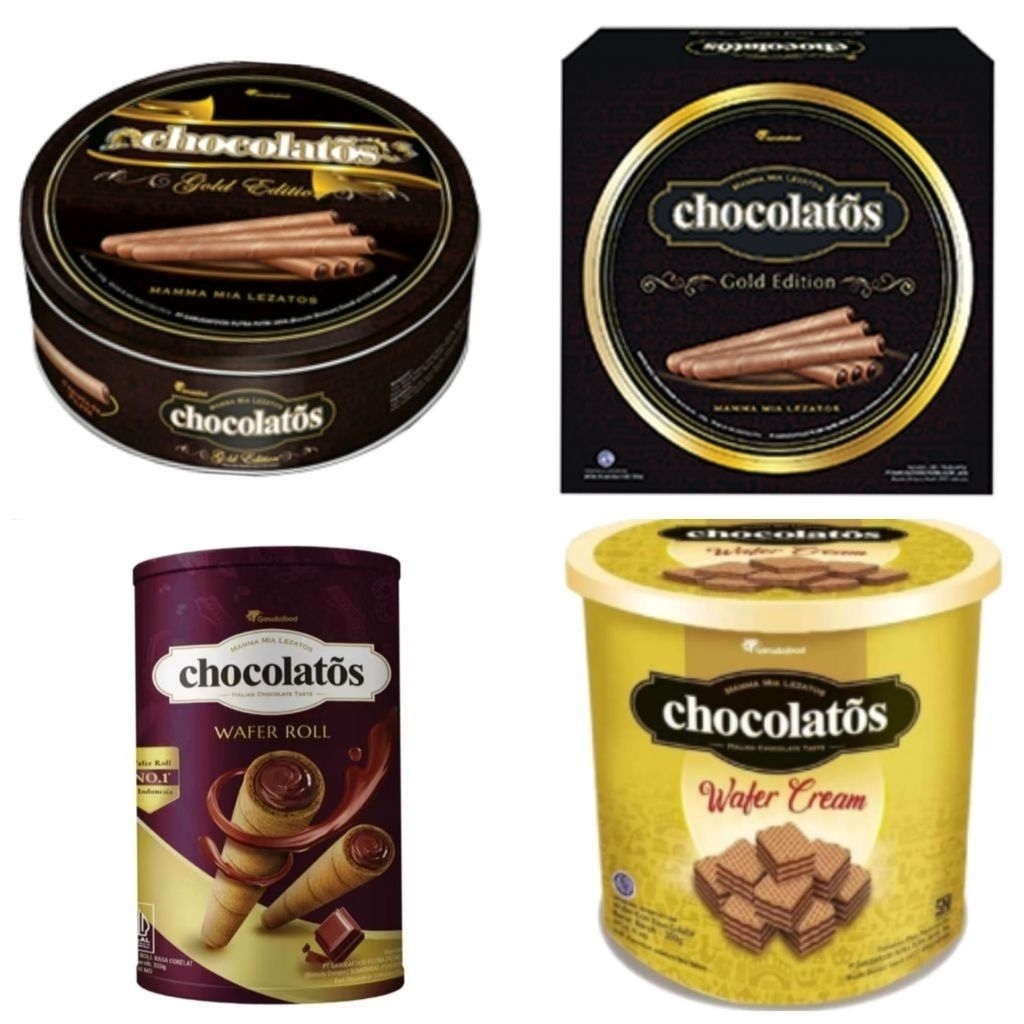 Gery Chocolatos Wafer Roll Coklat Kaleng 310 gram & 190 gr