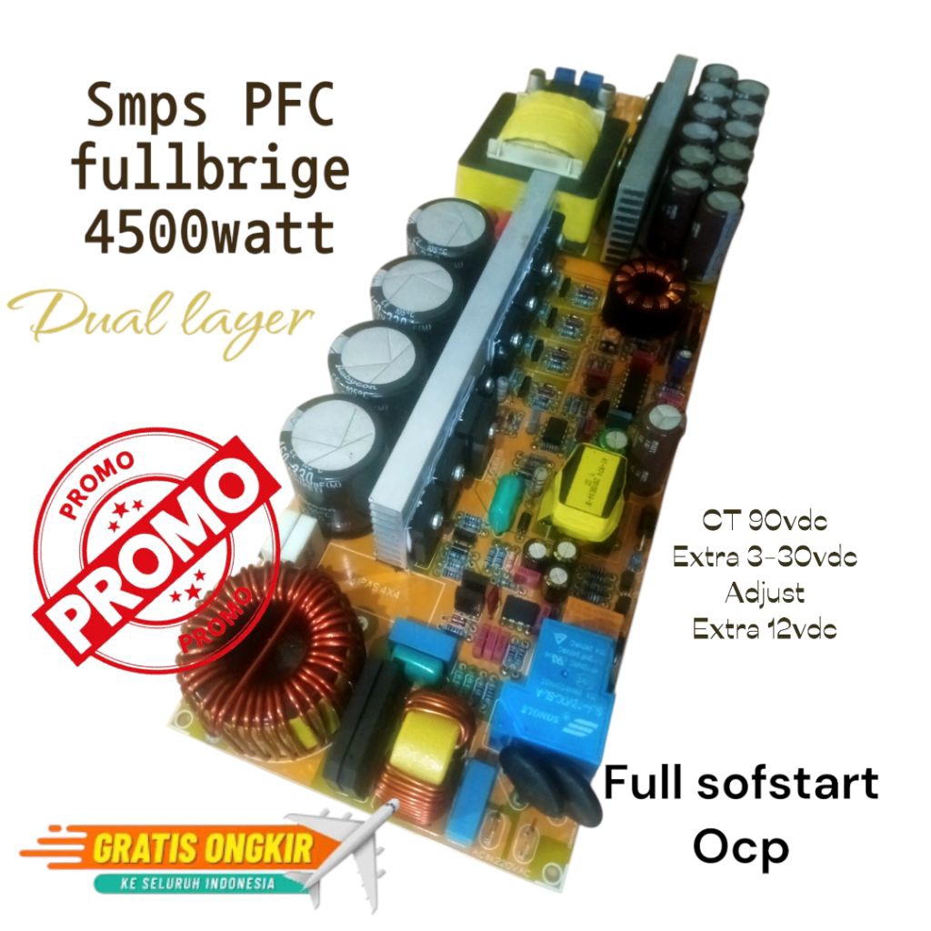 smps pfc fullbrige 4,5kw CT 90 DC dual layer 4500+watt power supply