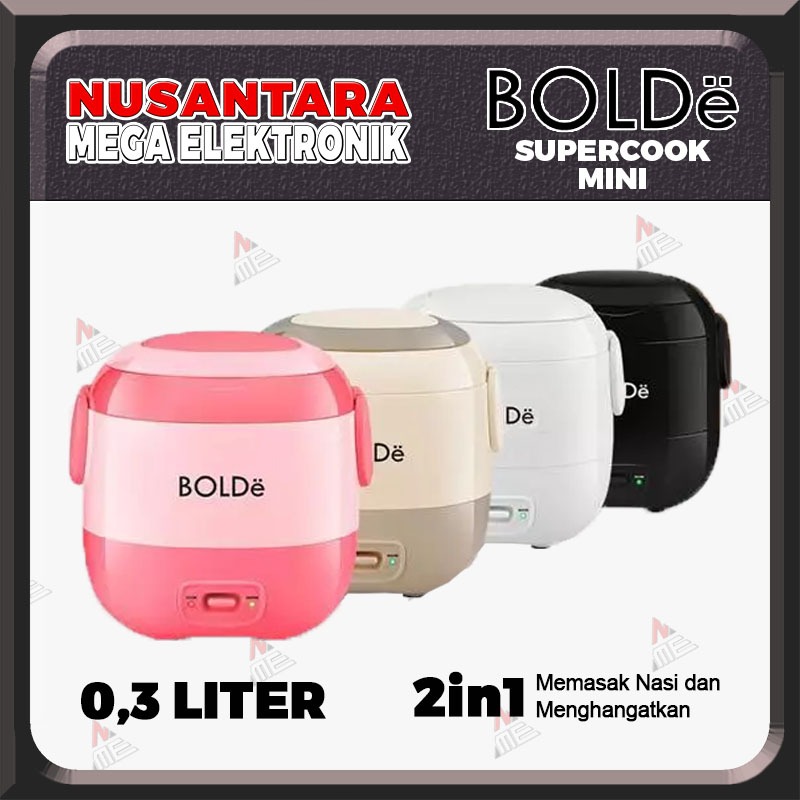 BOLDE Super Cook Mini 0,3 Liter Rice Cooker Portable Anti Lengket BPA Free MPASI