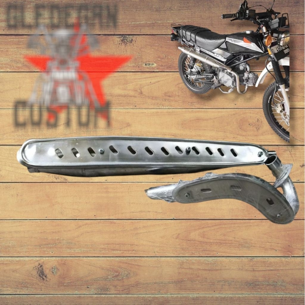 KNALPOT STREET CUB WIN LEHERAN SCRAMBLER TRILL (1 set leheran) PNP TINGGAL PASANG BAHAN STAINLESS