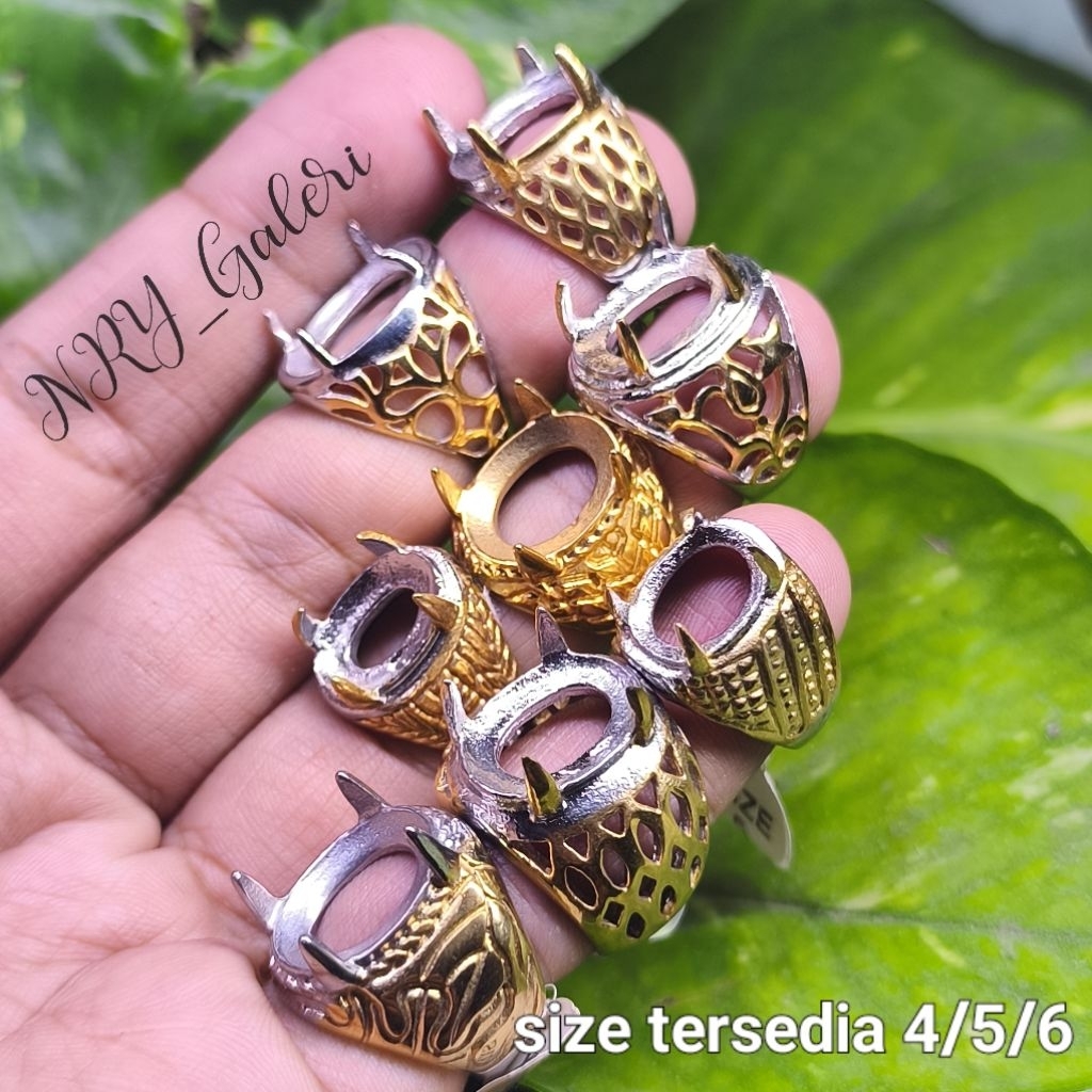 Ring/emban batang titanium awet  kombinasi size jari kecil 4.5.6