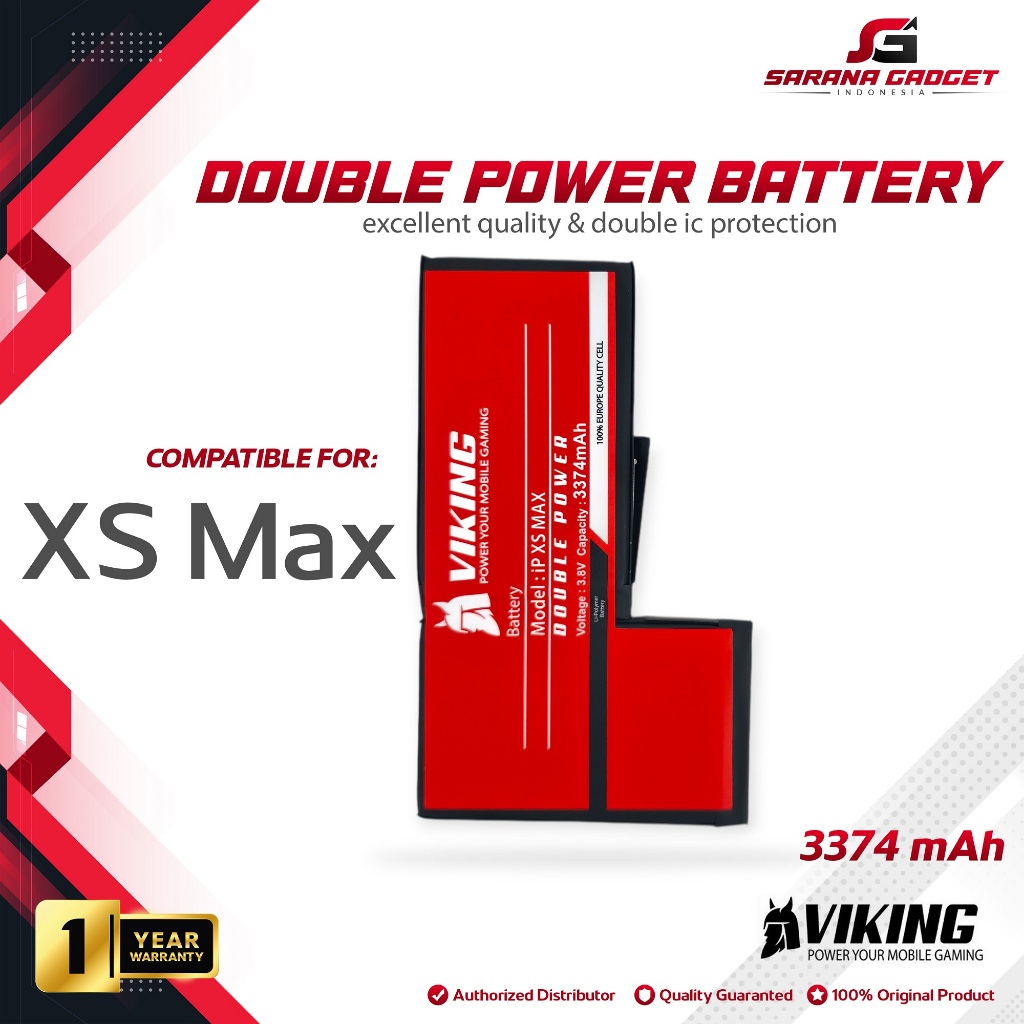 Baterai VIKING Double Power for Ip XS MAX Original Battery Batrai Batre Iphone