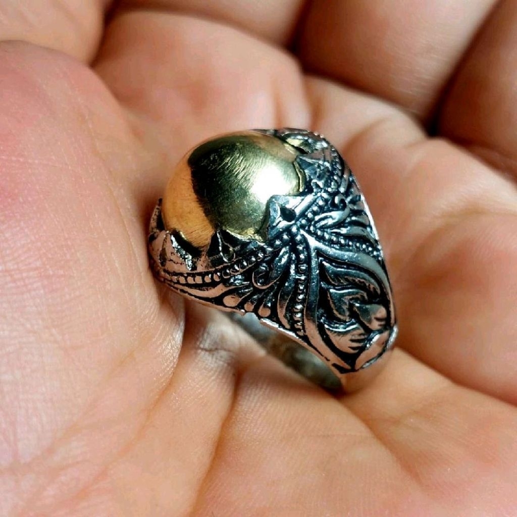 Cincin Wesi kuning panca datu cincin pria elegan est dim batu 14mm_16mm terlaris