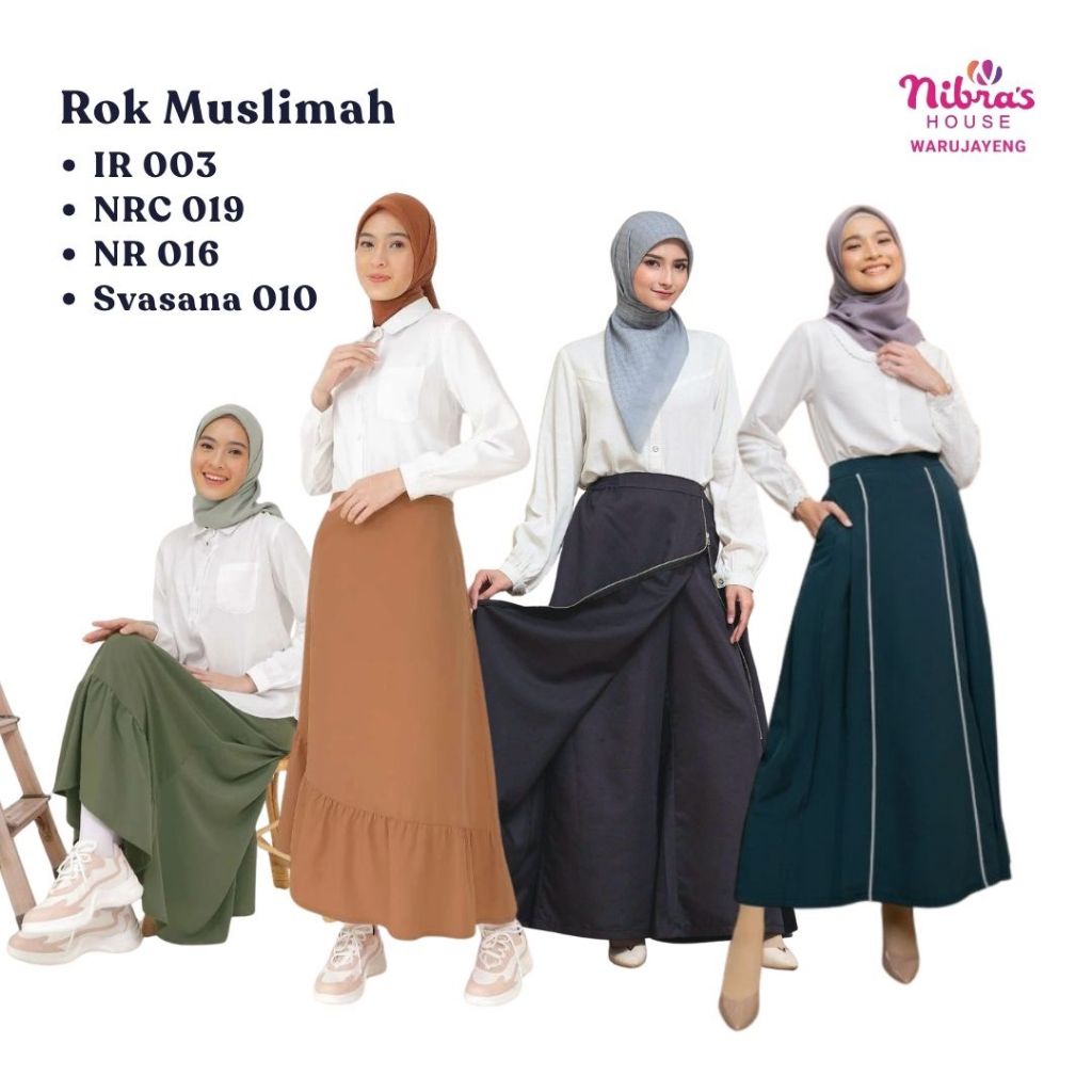 Nibras & Yins Rok Panjang Wanita Ruffle Skirt Carina IR 003, Svasana 010, NRC 019, NR 016