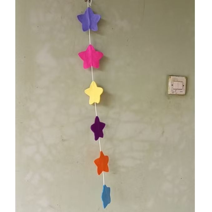 Tirai Hiasan Kelas gambar BINTANG/ tirai flanel/ tirai kelas/ hiasan kelas paud/ TK/ SD/ Kindergarte