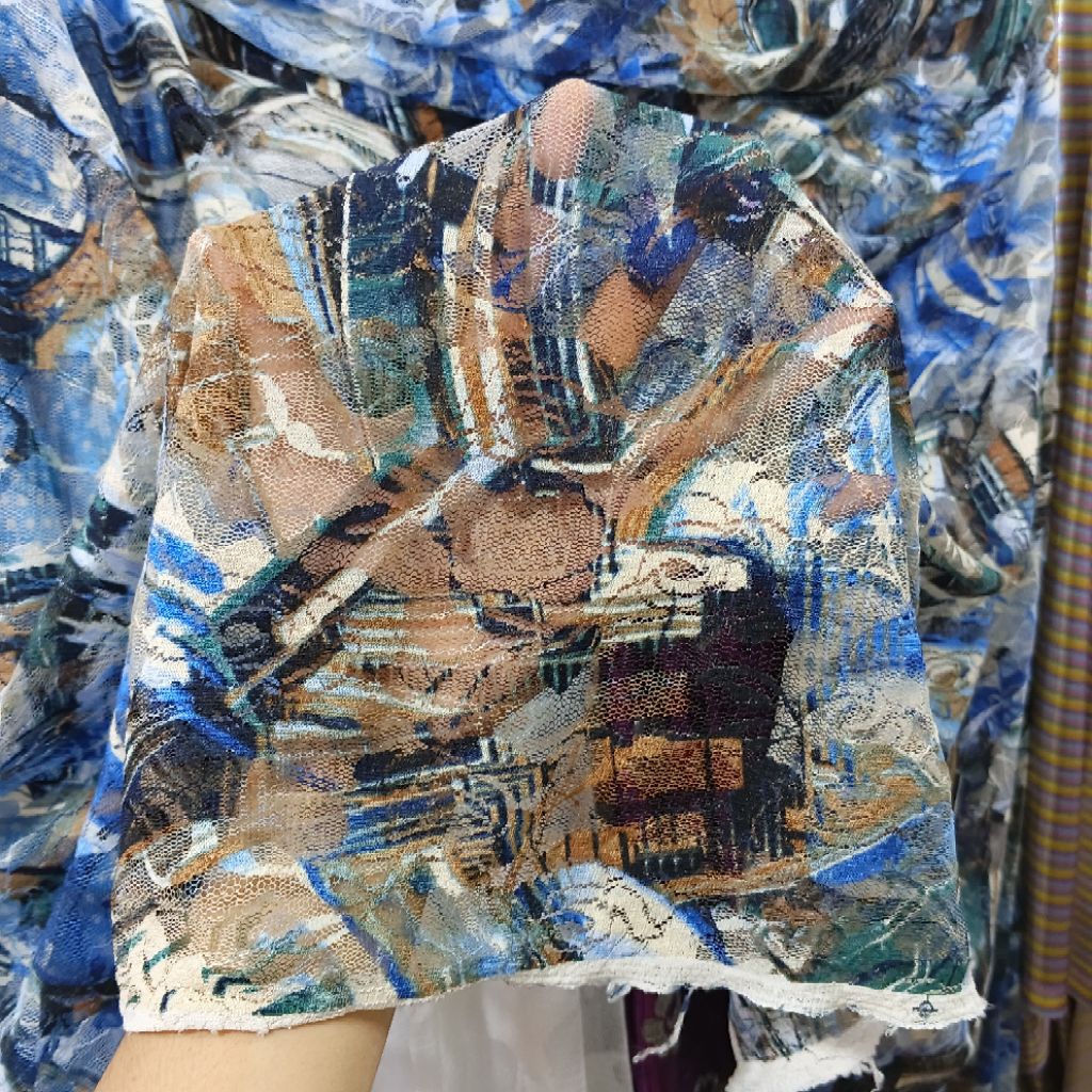 kain brokat tile meteran - Kain Brokat Tile Premium - bahan brokat tile motif premium - [harga/0,5m]