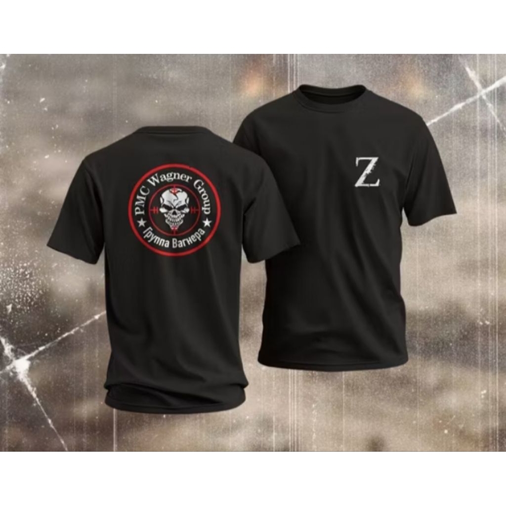 Kaos sablon pmc wagner group t-shirt distro unisex bahan adem