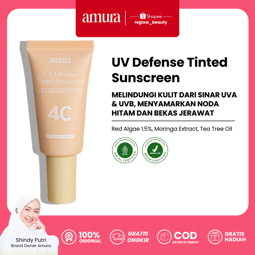 [NEW LAUNCH] AMURA Tinted Sunscreen 3in1 SPF 40 PA++ Wajah Glowing Dalam Satu Kali Oles