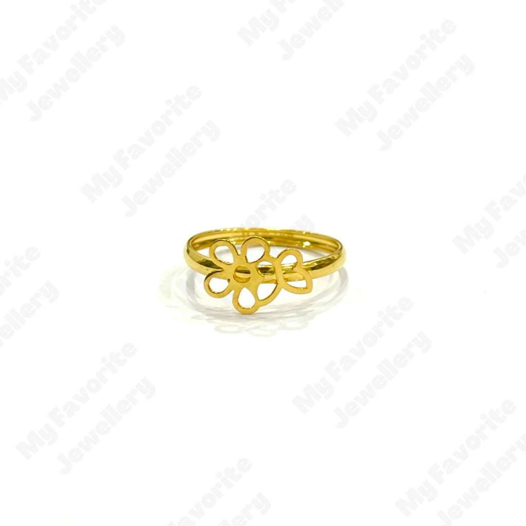 Cincin Kupu Bunga Ringan Terlaris Uk12 Emas Asli Kadar 875