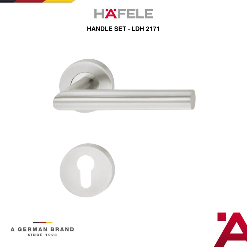 Hafele 2171 Set Gagang Kunci Pintu Kamar Rumah Satin Stainless Steel 304- Pegangan Pintu Model Kekin