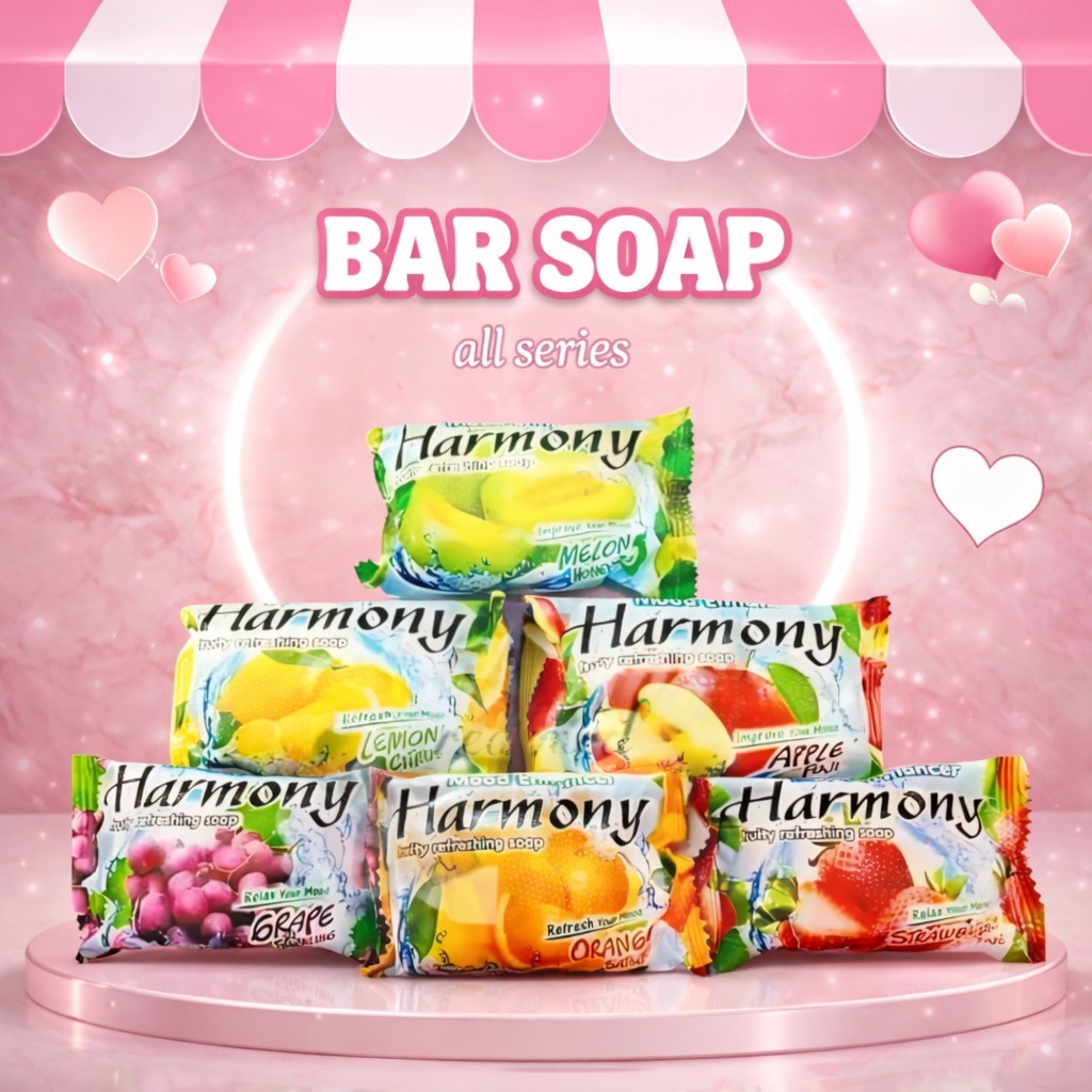 HARMONY SABUN MANDI BATANG 70gr AROMA BUAH BAR SOAP HARMONI APPLE FUJI GRAPE SPARKLING LEMON CITRUS 