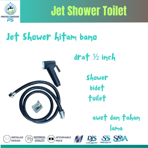 Jet Shower Toilet Bano Hitam - Toilet Shower Kamar Mandi - Hitam Bano