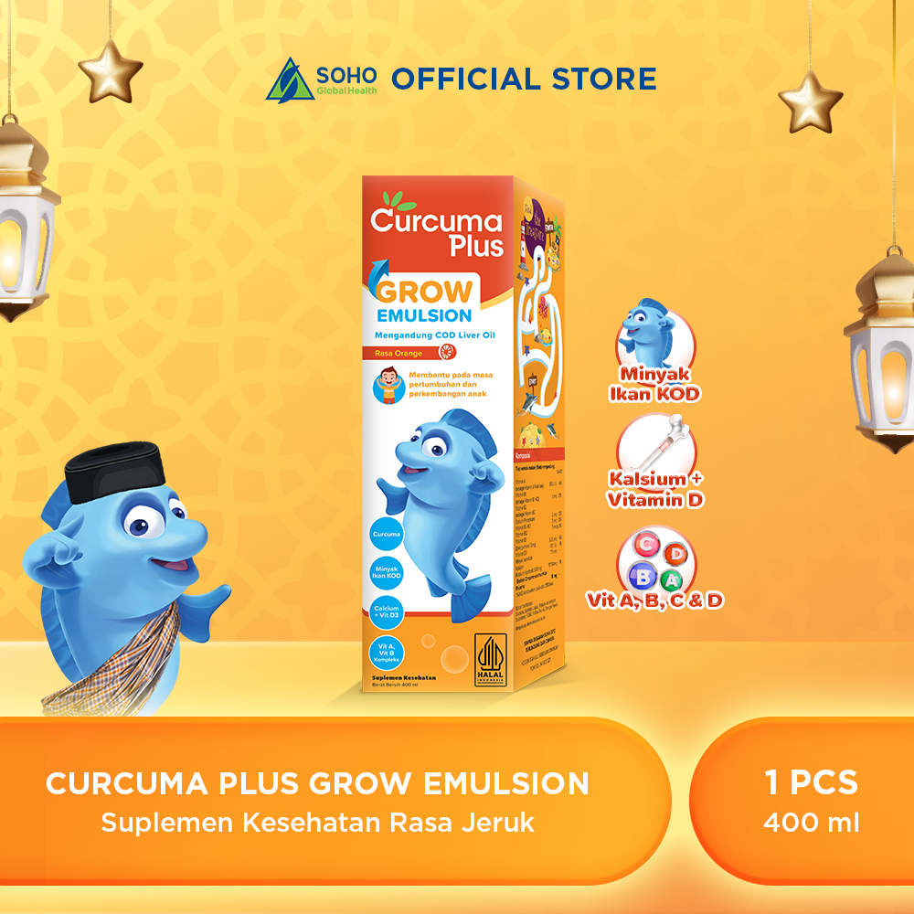 Curcuma Plus Grow Emulsion Suplemen Makanan Rasa Jeruk 400ml