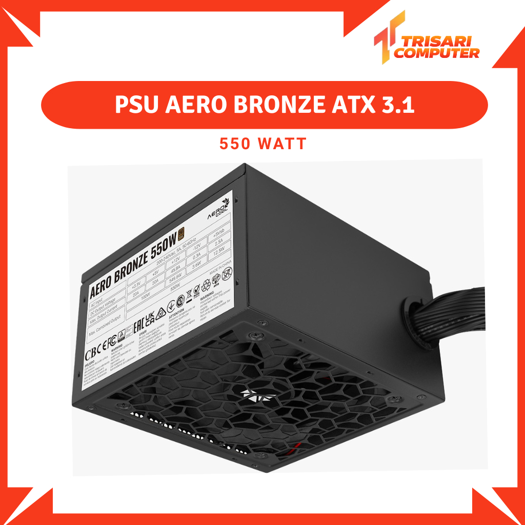 Aerocool AERO 550 WATT PSU 80+ BRONZE
