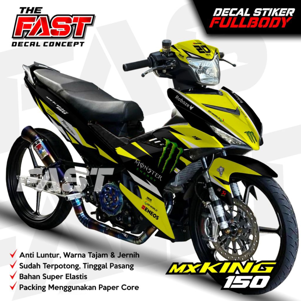 Stiker Decal MX king 150 Old Fullbody motif simpel Keren motif monster energy sticker MX king 150 mo
