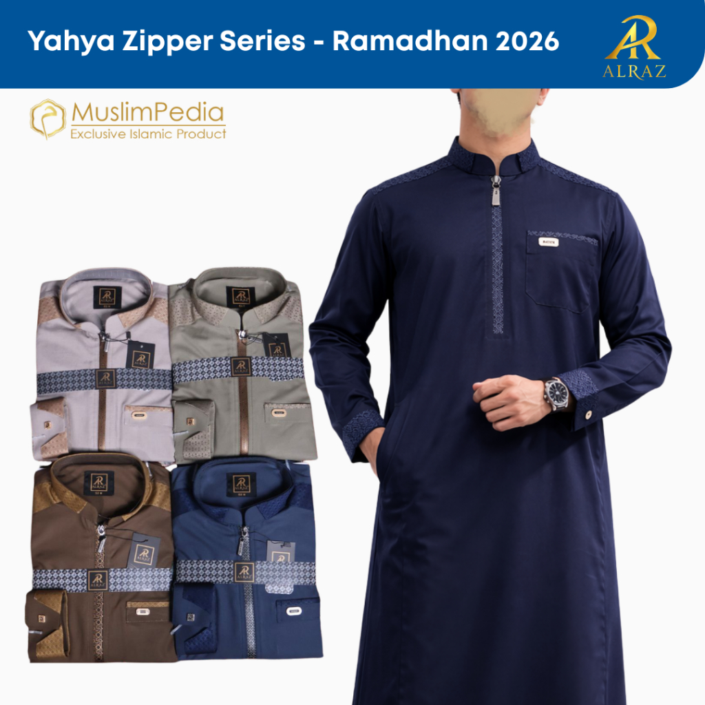Jubah Alraz Gamis pria Zipper Yahya Series