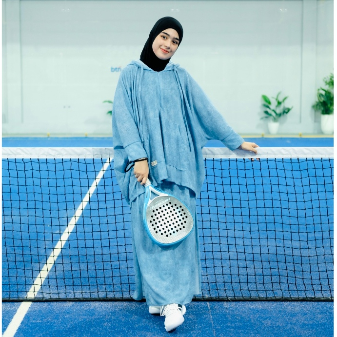 NAYLA SPORTWEAR ONE SET OLAHRAGA Bahan Knit Premium Rok Celana Outfit Padel Muslimah Outfit Lari
