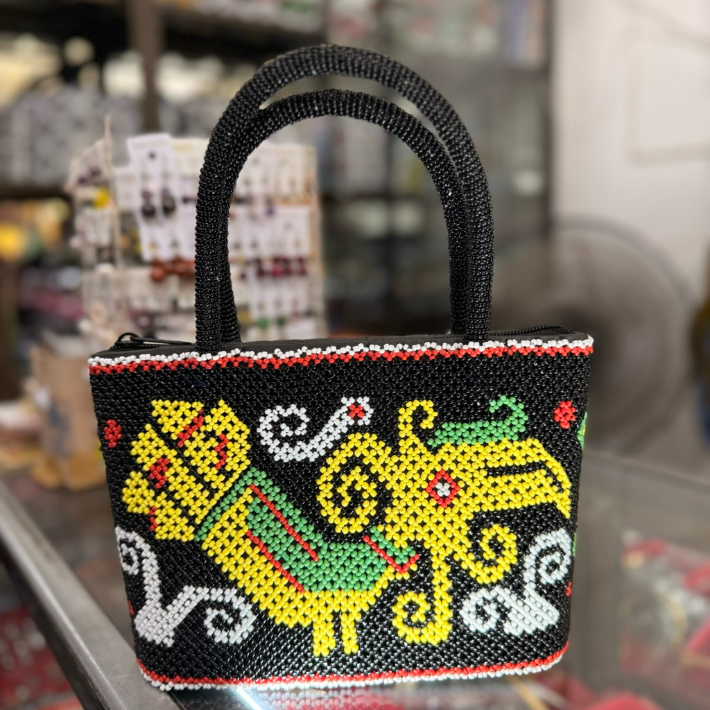 Tas Handbag Manik-Manik Motif Dayak/Tas Manik etnik