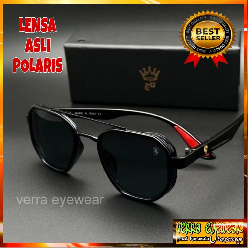 kacamata rayban Ferrari kacamata hitam pria lensa Polarized anti uv400 adem tidak silau