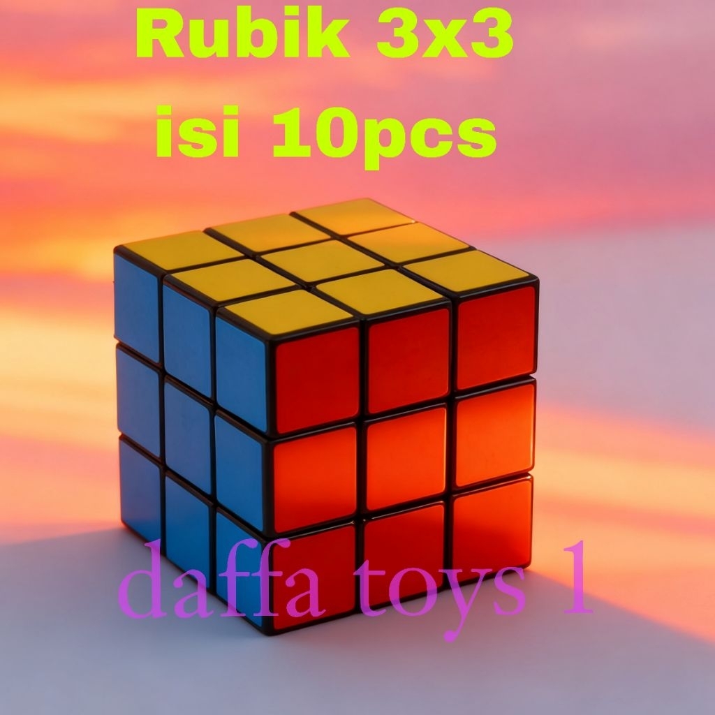 paket isi 10 pcs Mainan Rubik Putar 3x3 Rubik Kubus Full Colour