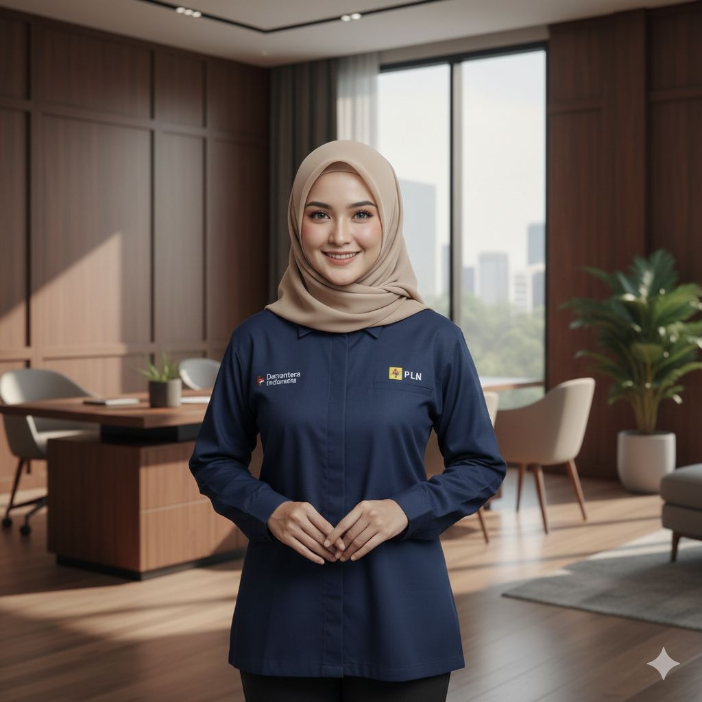 kemeja pln wanita baju pdh danantara pln khusu perempuan putih