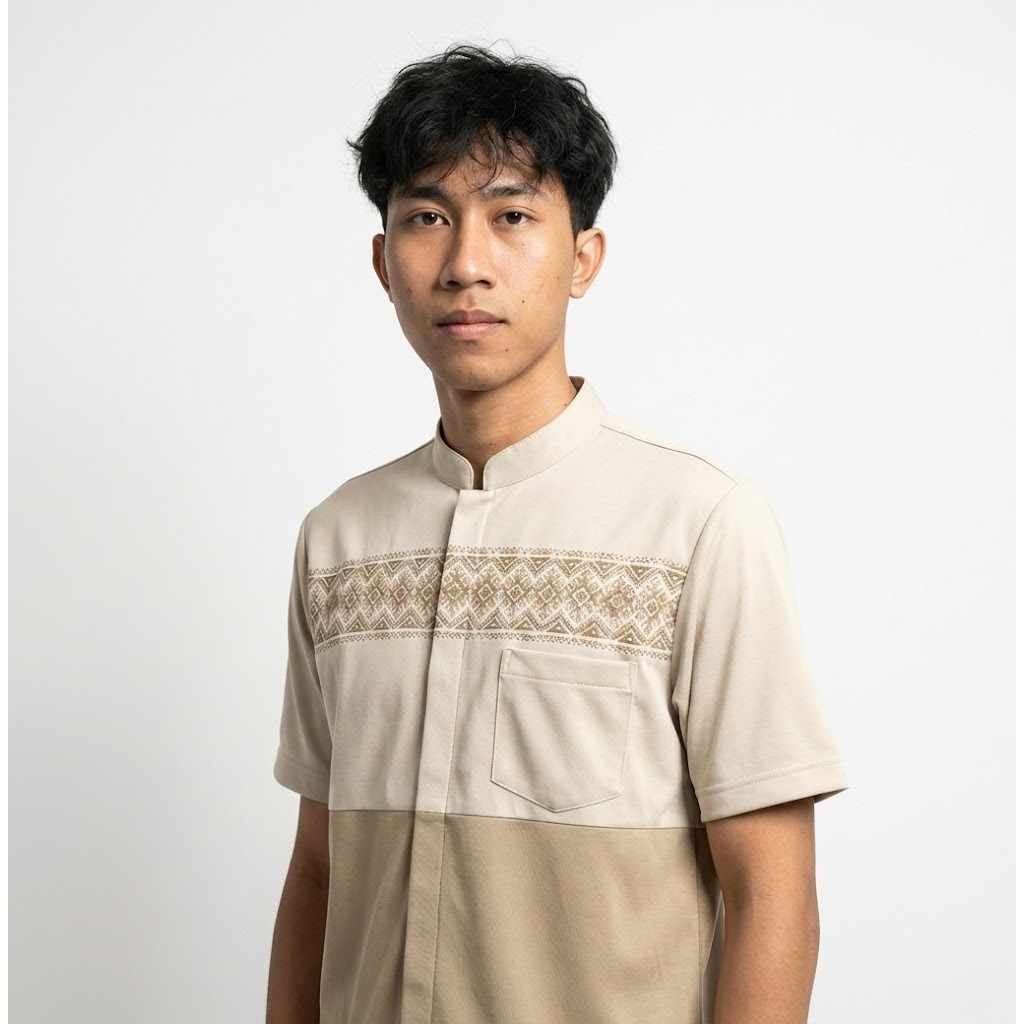 Jersey Koko Pria Minimalis - Mocca & Khaki Earth Tone