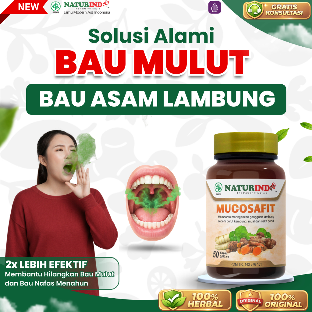 Obat Bau Mulut Menahun Herbal Naturindo Mucosafit Penghilang Bau Mulut & Bau Nafas Halitosis