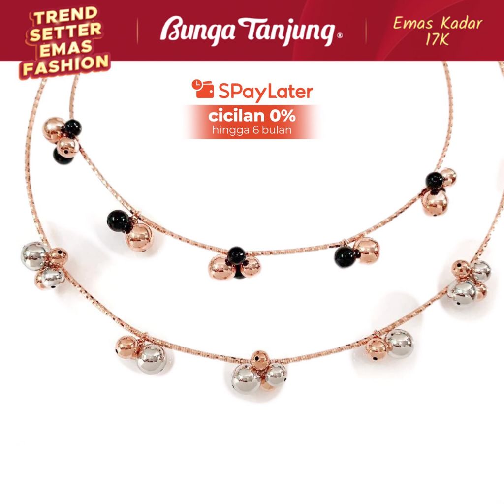 KALUNG CHOKER BOBBA - EMAS 17K - BUNGA TANJUNG GOLD