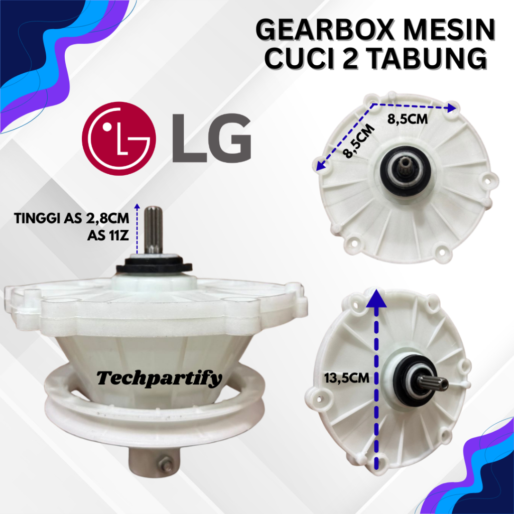 GEARBOX MESIN CUCI 2 TABUNG LG GIGI 11Z UMUM GEARBOX PENCUCI LG UNIVERSAL