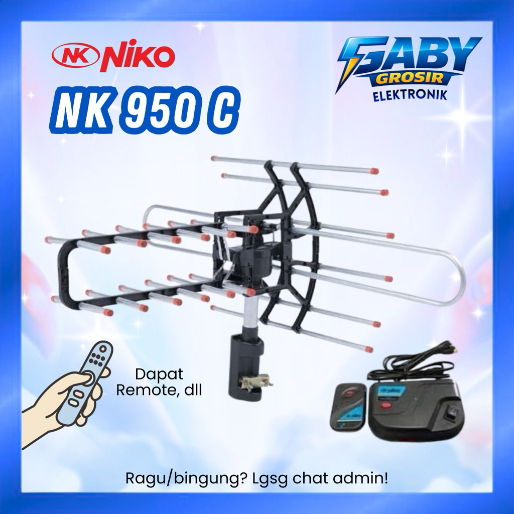 NIKO ANTENA OUTDOOR REMOT + BOOSTER NK 950C / ANTENA REMOT ANTENA TV DIGITAL