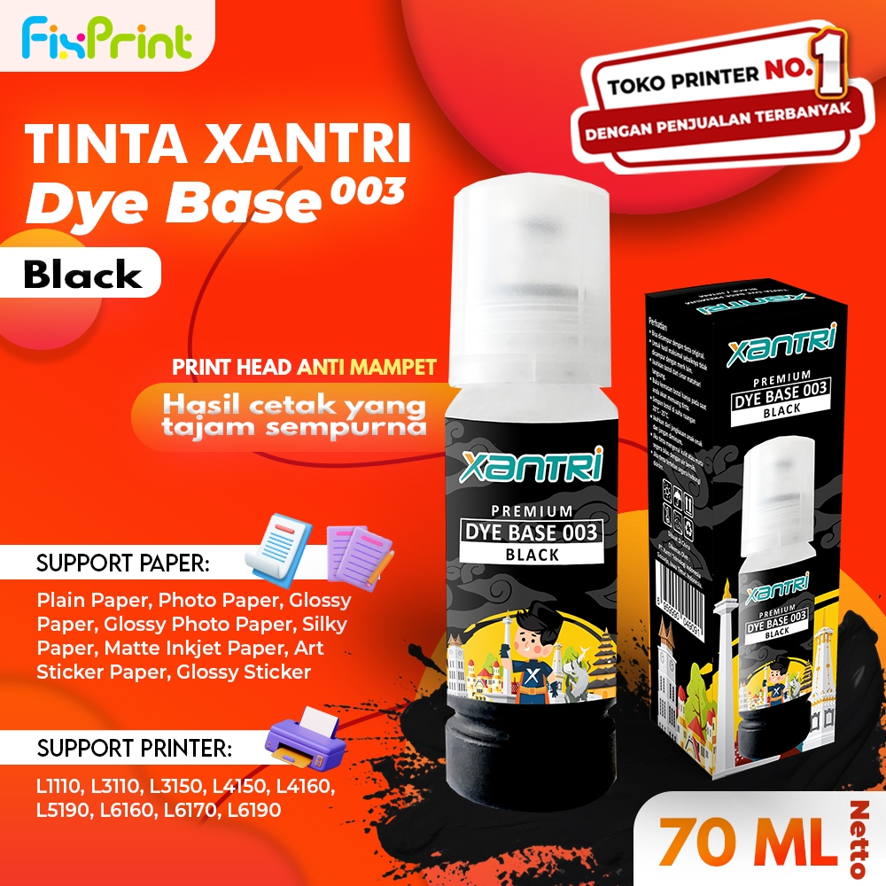 Tinta Refill Xantri EPSN 003 001 008 005 Printer L3116 L3150 L3156 L4150 L4150 L4160 L4260 L6160 L62