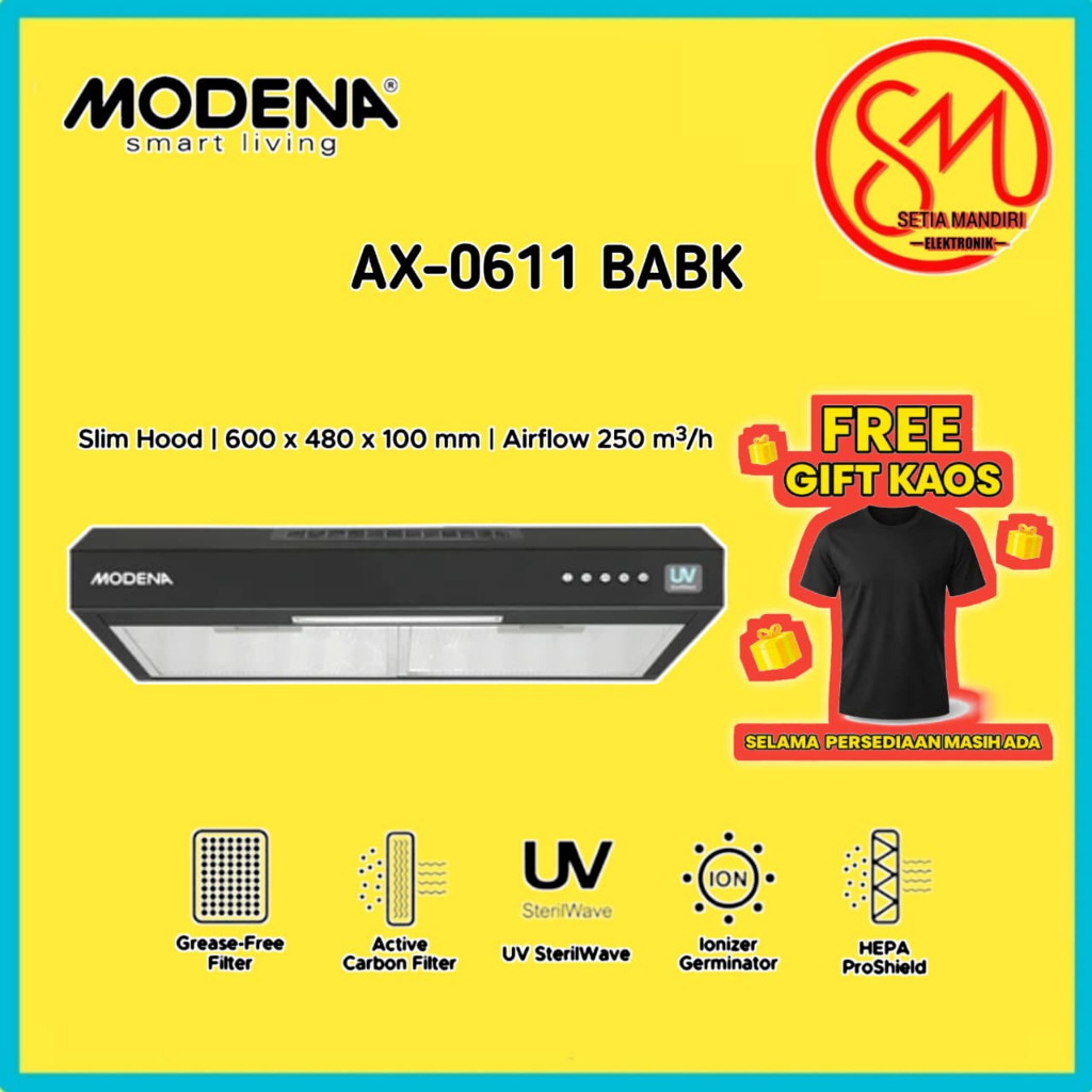 [KARGO] MODENA Cooker Hood Esile 60cm PX 6001 PX 6031 L AX 0611 BABK