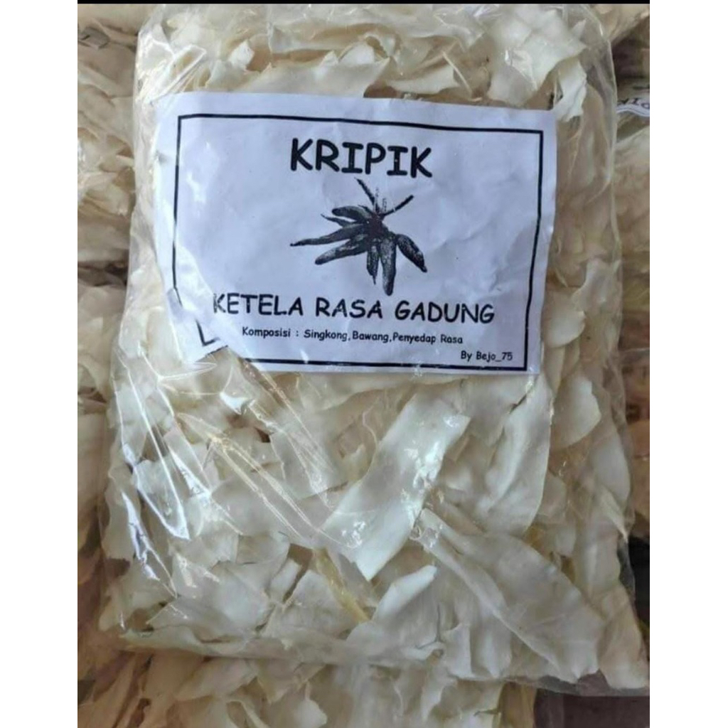 Kripik Ketela Mentah Rasa Gadung | Singkong Iris Siap Goreng Renyah Gurih | Keripik Singkong Mentah 